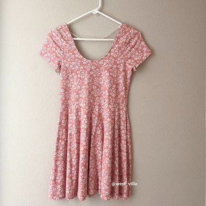 6ixty 8ight Floral Dress A-Line Fit & Flare Soft Jersey Pink Coral Medium
